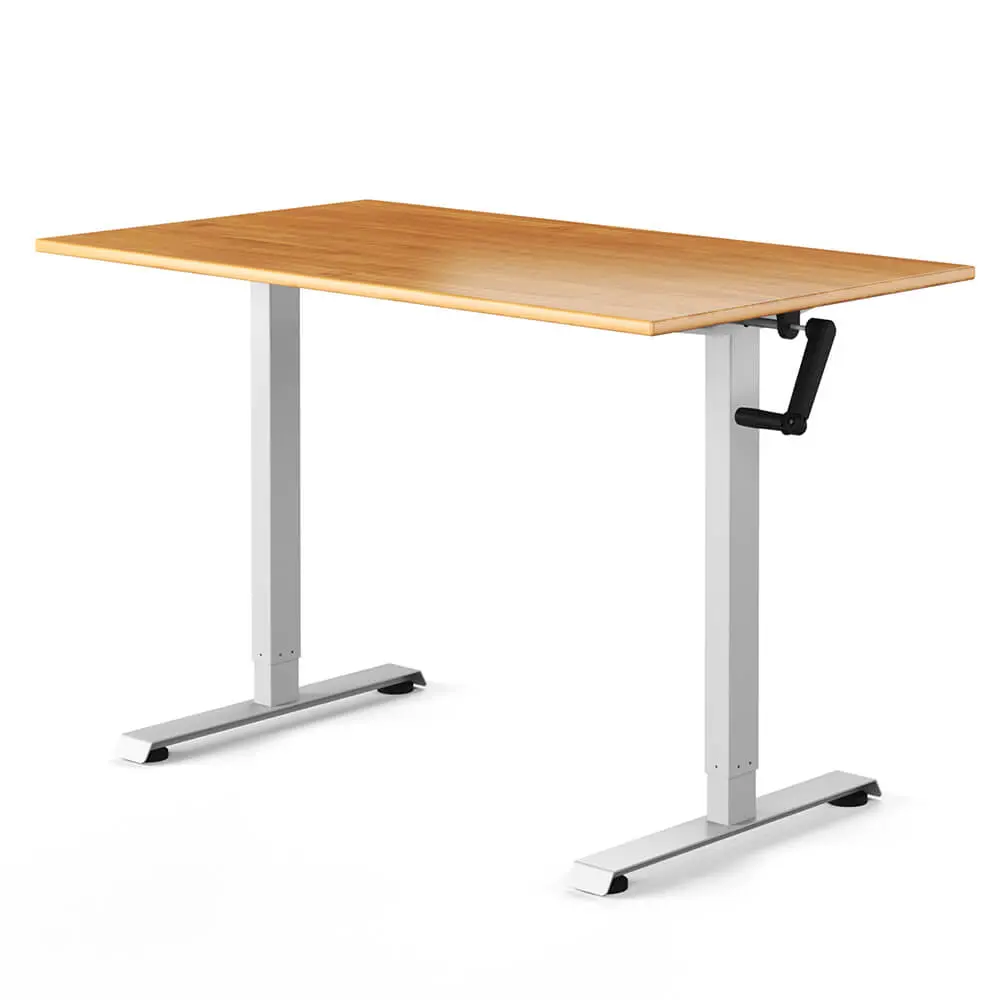 crank 2-stage rectangular column height adjustable desk with table top LD-NH02